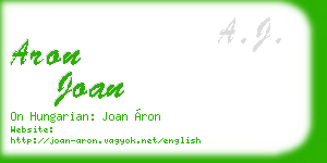 aron joan business card